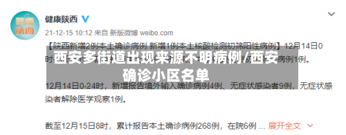 西安多街道出现来源不明病例/西安确诊小区名单