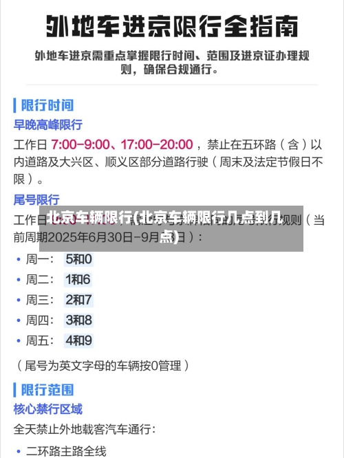 北京车辆限行(北京车辆限行几点到几点)-第2张图片